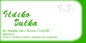 ildiko dulka business card